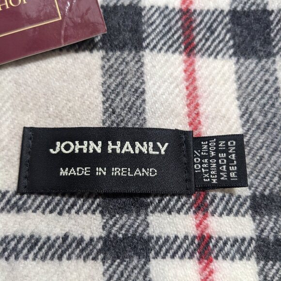 NWT John Hanly 100% Extra Fine Merino Wool Scarf Rectangle Plaid Soft Ireland - Picture 5 of 6